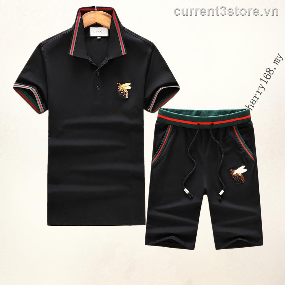 New_gucci set Áo Thun + Quần Short Thời Trang Mùa Hè M3216