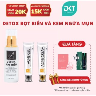 Set detox bọt biển và kem dưỡng ngừa mụn, dưỡng ẩm, làm sáng và đều màu da Acosmetics