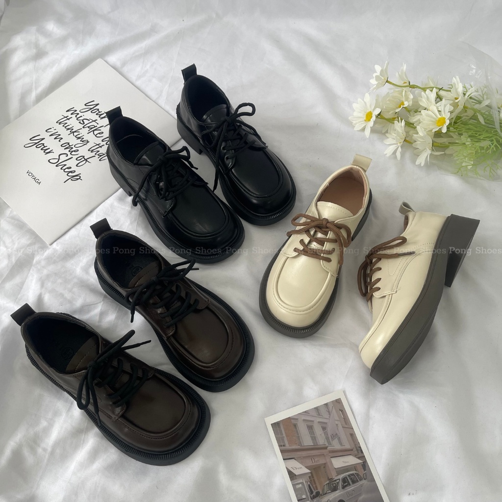 Giày Oxford Nữ Pong Shoes cổ thấp phong cách basic_FULL BOX - Mã 1510