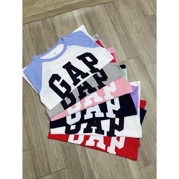 Áo GÁP size đại bé trai bé gái siêu mát phối tay màu năng động sz 4-14Y