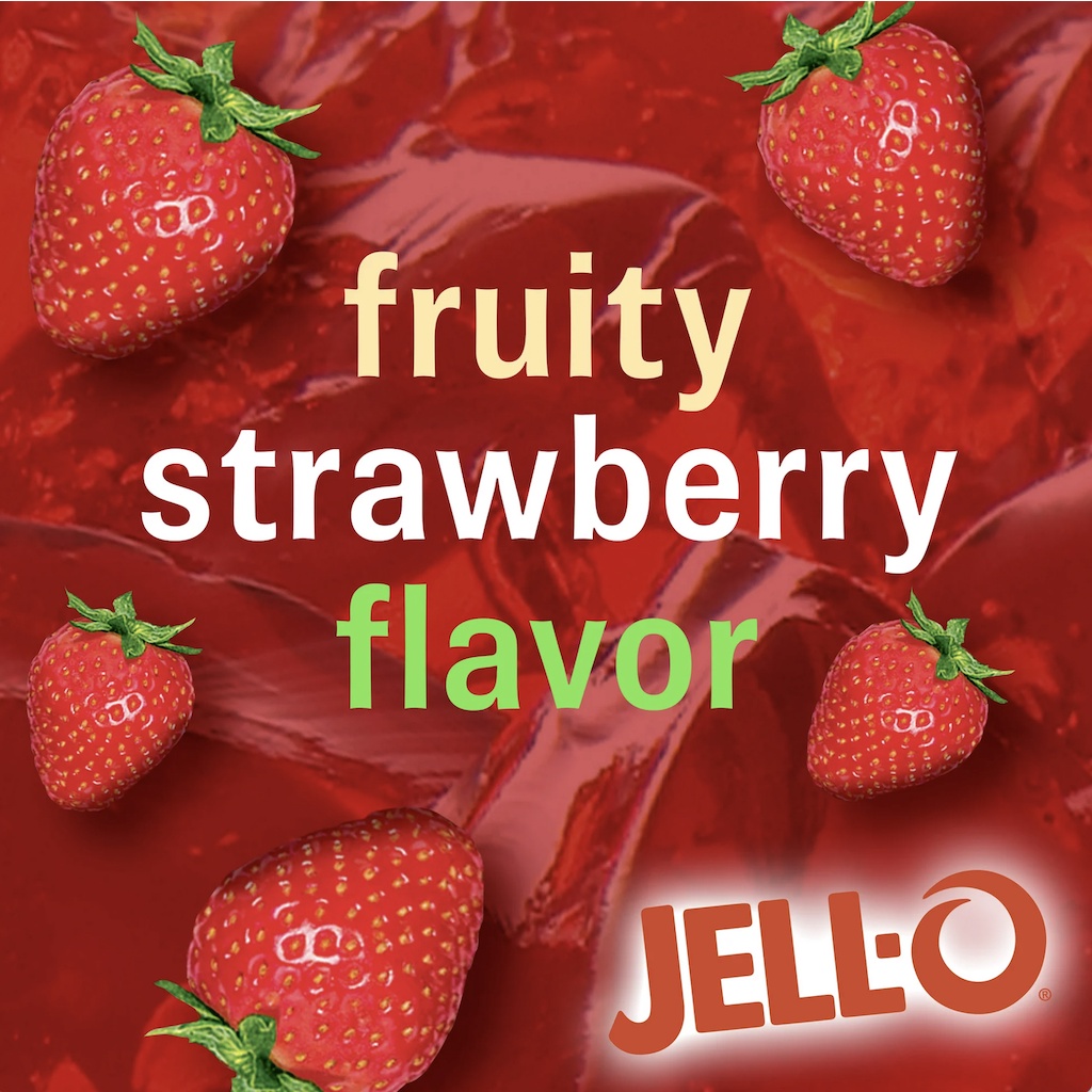 BỘT RAU CÂU - GELATIN VỊ DÂU TÂY Jell-O Strawberry Gelatin Mix, 85g (3 oz)