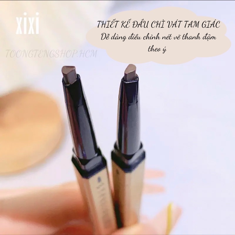 Bút kẻ lông mày,chì kẻ mày hai đầu Xixi chống nước dễ vẽ màu sắc tự nhiên