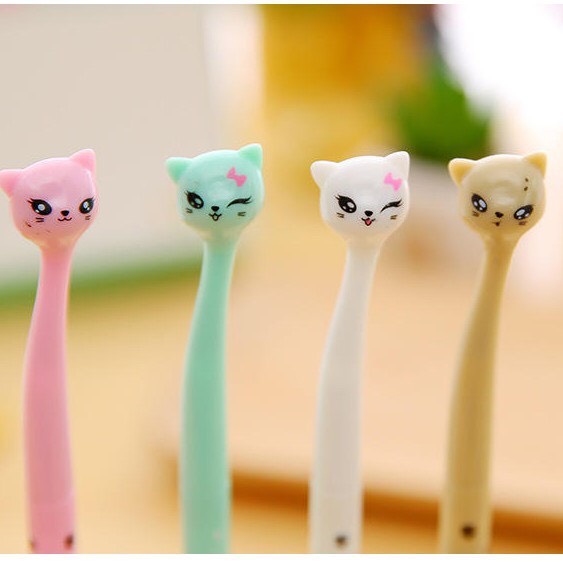 Bút nước mèo xinh xắn, nhiều mầu - Bút mèo nghiêng đầu