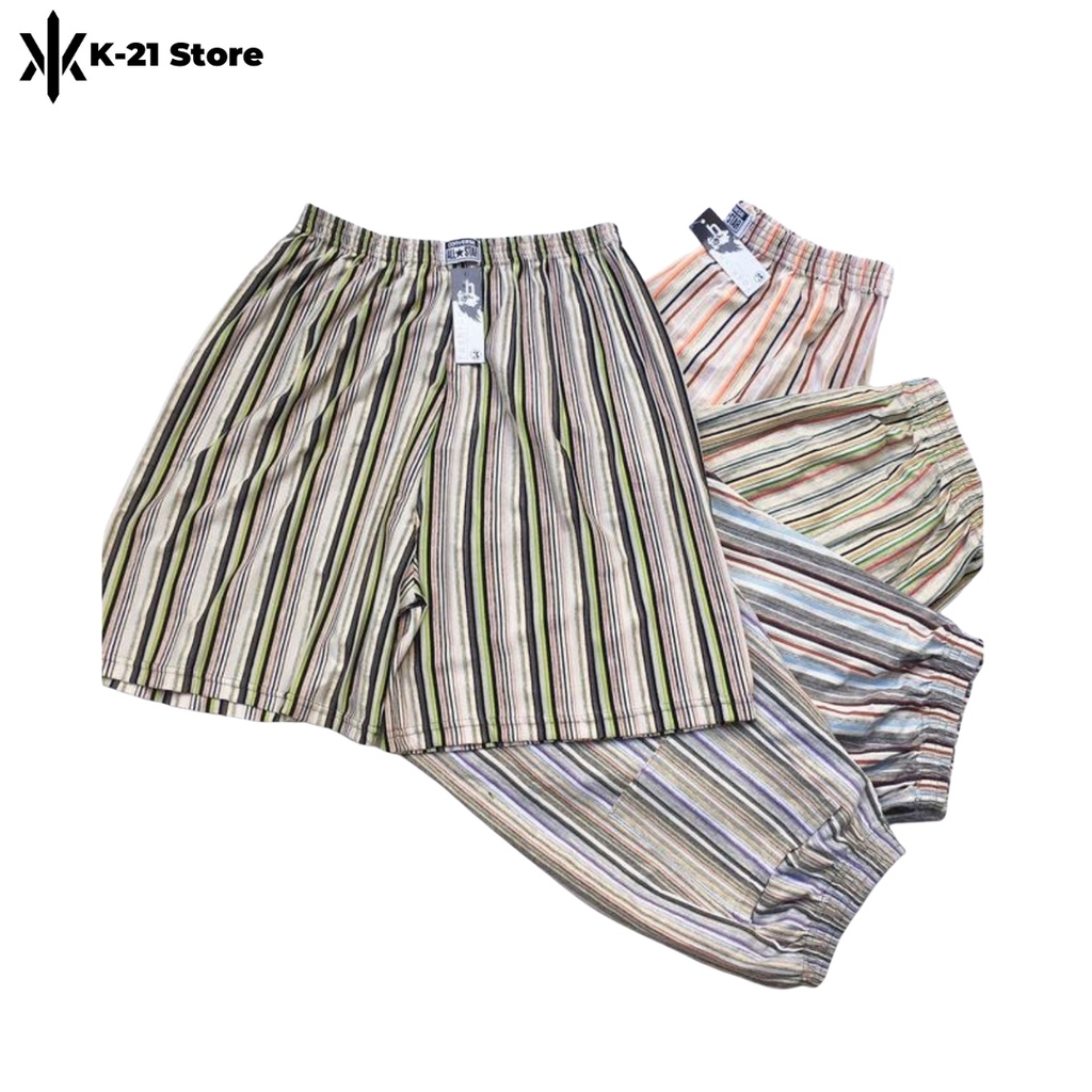 Bộ 5 Quần đùi nam - Quần short nam nữ thun kẻ sọc nam mặc nhà thoáng mát từ 40 - 95kg mặc vừa K-21