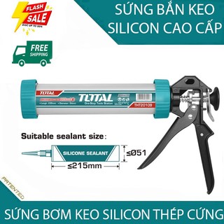 Súng bơm keo silicon cầm tay hàng cao cấp thép cứng dày chịu lực thân nhôm chính hãng TOTAL THT20109