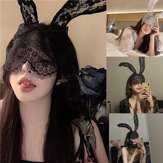 Bịt mắt bờm ren tai thỏ hóa trang headband mạng che mặt quyến rũ