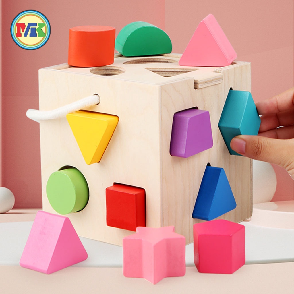 Đồ Chơi Hộp Thả Khối Đa Năng Nhiều Màu Sắc - Đồ Chơi Gỗ Thông Minh Cho Bé Trai, Gái 2 3 4 5 Tuổi [DC21]