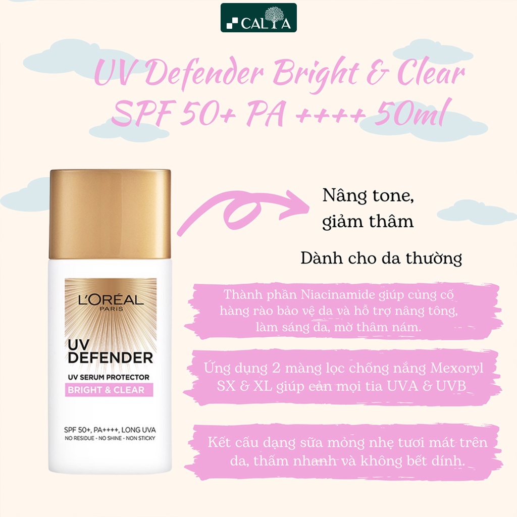 Kem Chống Nắng L'oreal X20 Thoáng Da, Mỏng Nhẹ, Bảo Vệ Tối Ưu - L’oreal Paris Uv Defender Serum SPF 50+ PA ++++ 50ml