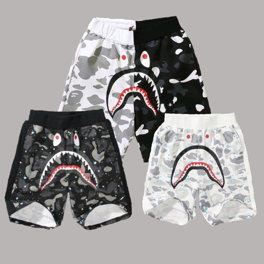 Short Bape Shark Galaxy SS22, Quần Đùi Bape Cá Ngáo, Quần Ngố Bape Cá mập chất liệu Cotton