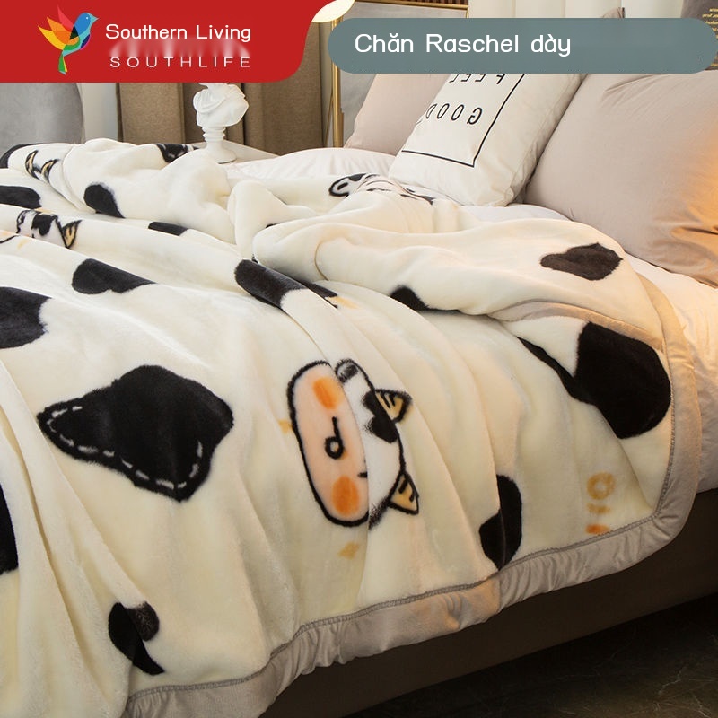 Chăn dày hai lớp mùa đông, chăn lông cừu san hô ký túc xá đơn