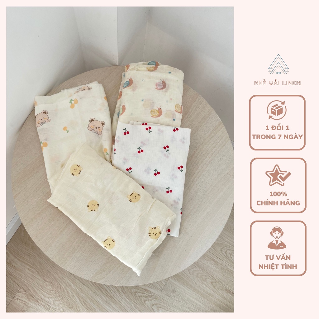 Vải Xô Sợi Tre Nhà Vải Linen Nhiều Họa Tiết Có Kẻ Ô Chìm Đặc Tính Thấm Hút Nhanh Thích Hợp Cho Trẻ Sơ Sinh