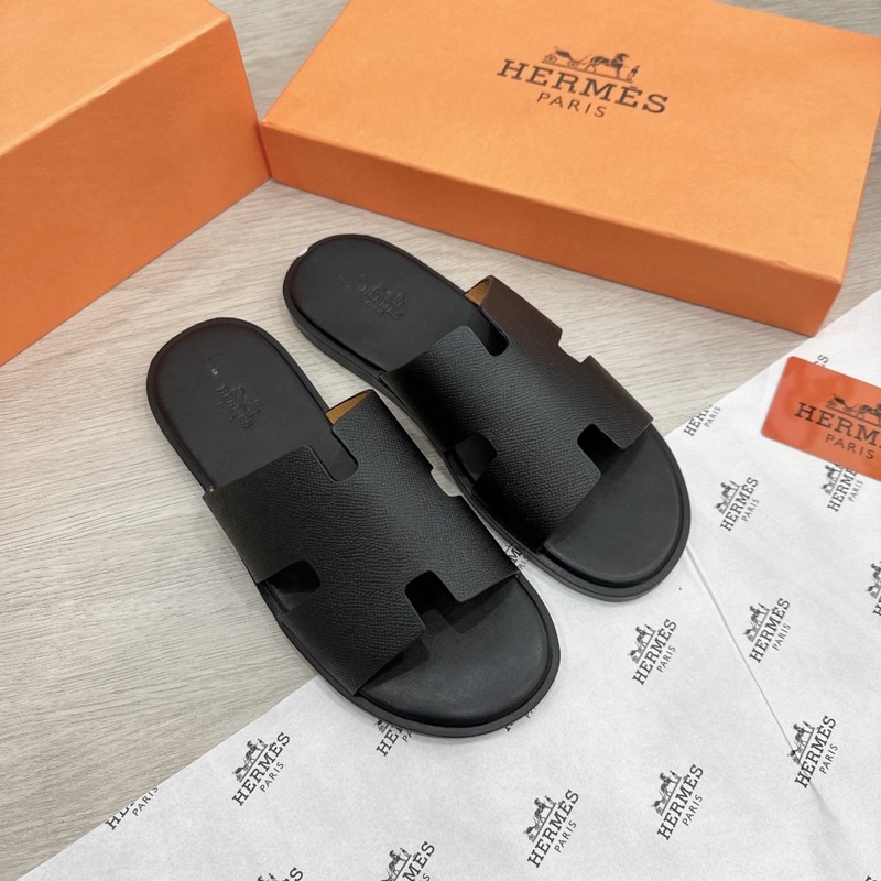 Dép lê nam HM bản đế cao su chống trơn trượt quai da bò thật có video quay tại shop