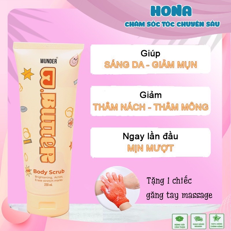 Tẩy Tế Bào Chết Body Giảm Mụn, Mờ Thâm Mông, Nách, Bẹn, Sần Vòng 3 B.Butter Body Scrub Baehair By WUNDER (PHIÊN BẢN MỚI) | BigBuy360 - bigbuy360.vn