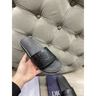 SLIDE SANDAL DIOR 'BLACK'. DÉP DIOR  DA THẬT ĐEN
