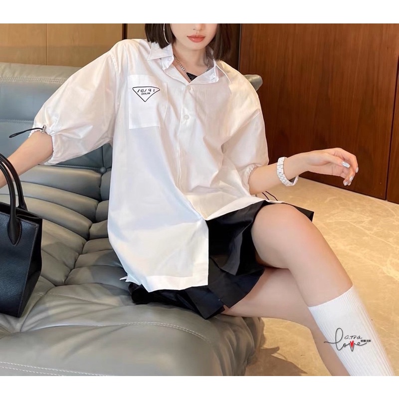 Áo sơ mi tam giác in túi PRA TTA877