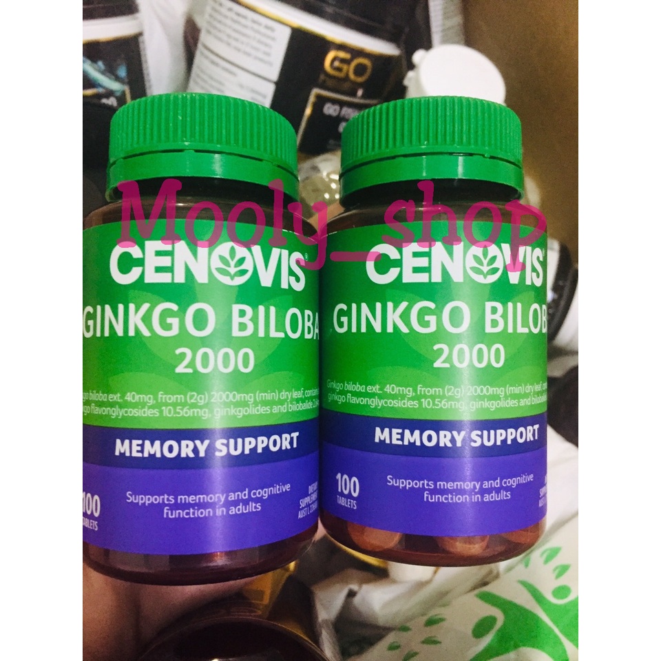Bổ não Ginkgo Biloba Cenovis Úc 2000mg (100 viên)
