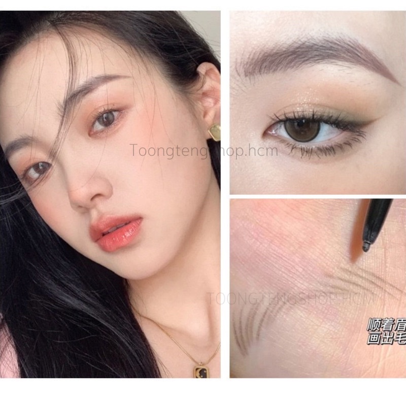 Bút kẻ lông mày,chì kẻ mày hai đầu Xixi chống nước dễ vẽ màu sắc tự nhiên