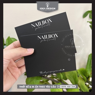 Bìa Nailbox màu đen, thẻ gắn móng tay giả đen sang trọng - Size 11x9cm