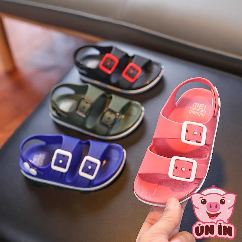 Dép nhựa trẻ em, Dép sandal có quai bấm đáng yêu đế êm mềm nhiều màu cho bé trai bé gái DL1730