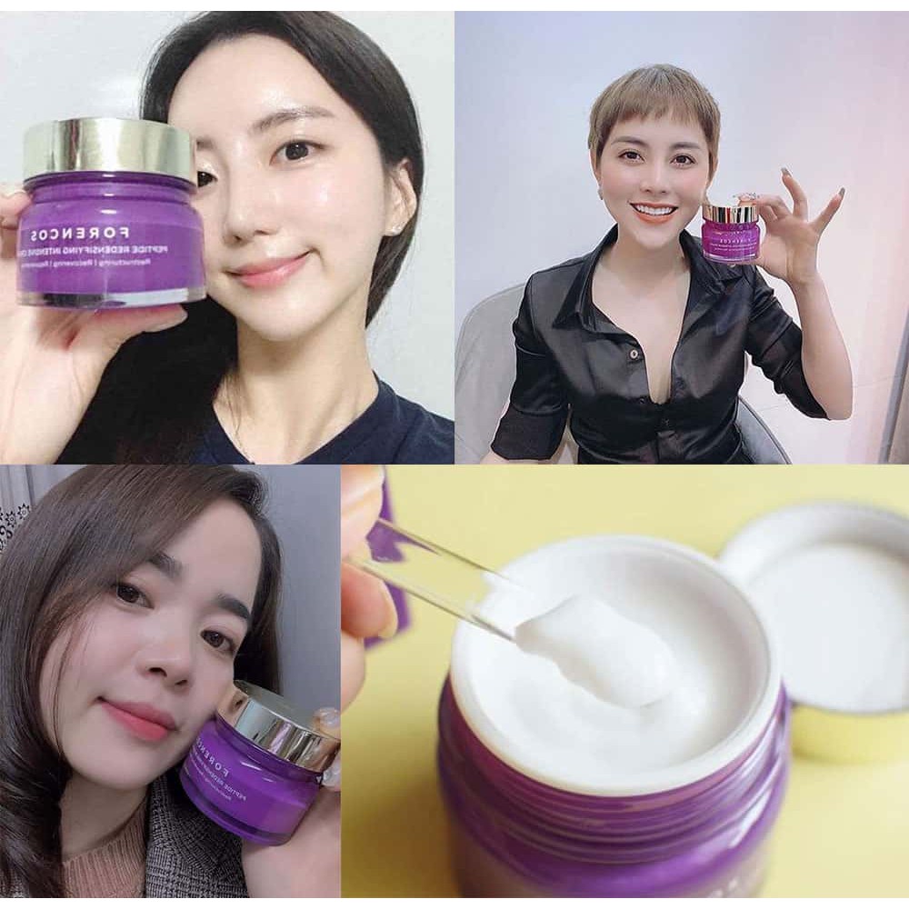 Kem dưỡng trắng da ban đêm Forencos Peptide 50g màu tím giảm nhăn, chống lão hóa - Harin Cosmetics