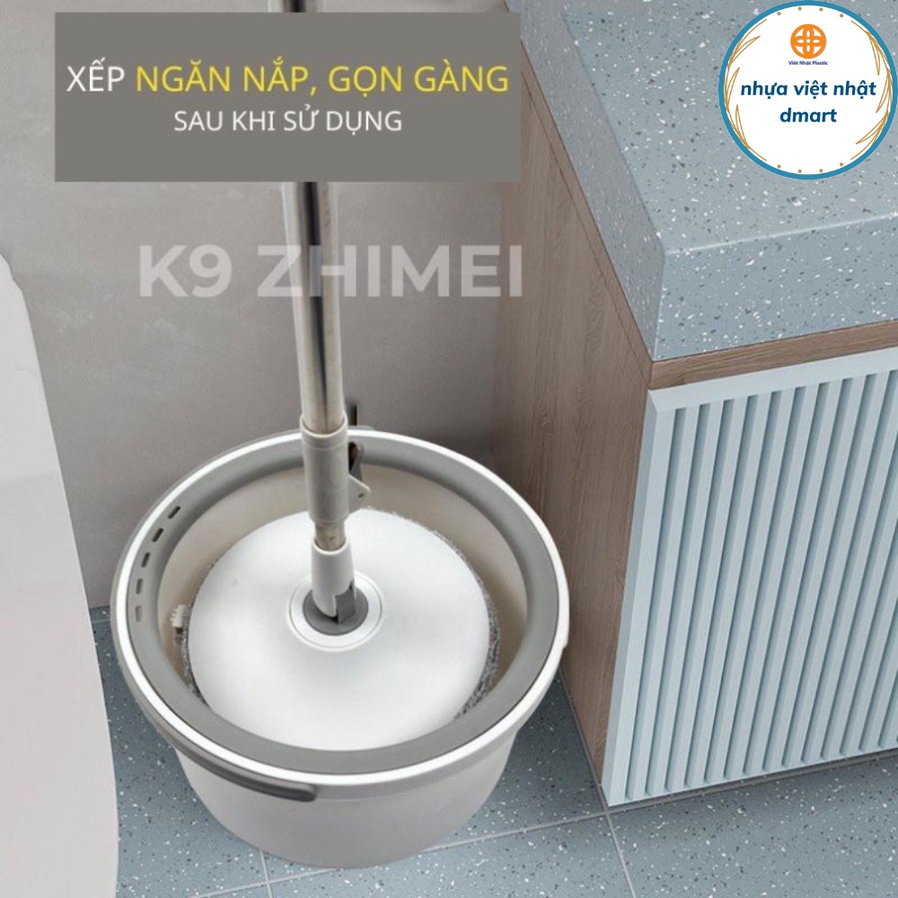 chổi lau nhà tự vắt k9 hàng nội địa trung, bộ chổi lau thông minh 360 độ