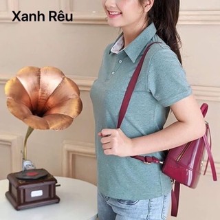 Big size - Áo thun nữ cổ trụ - Xanh rêu