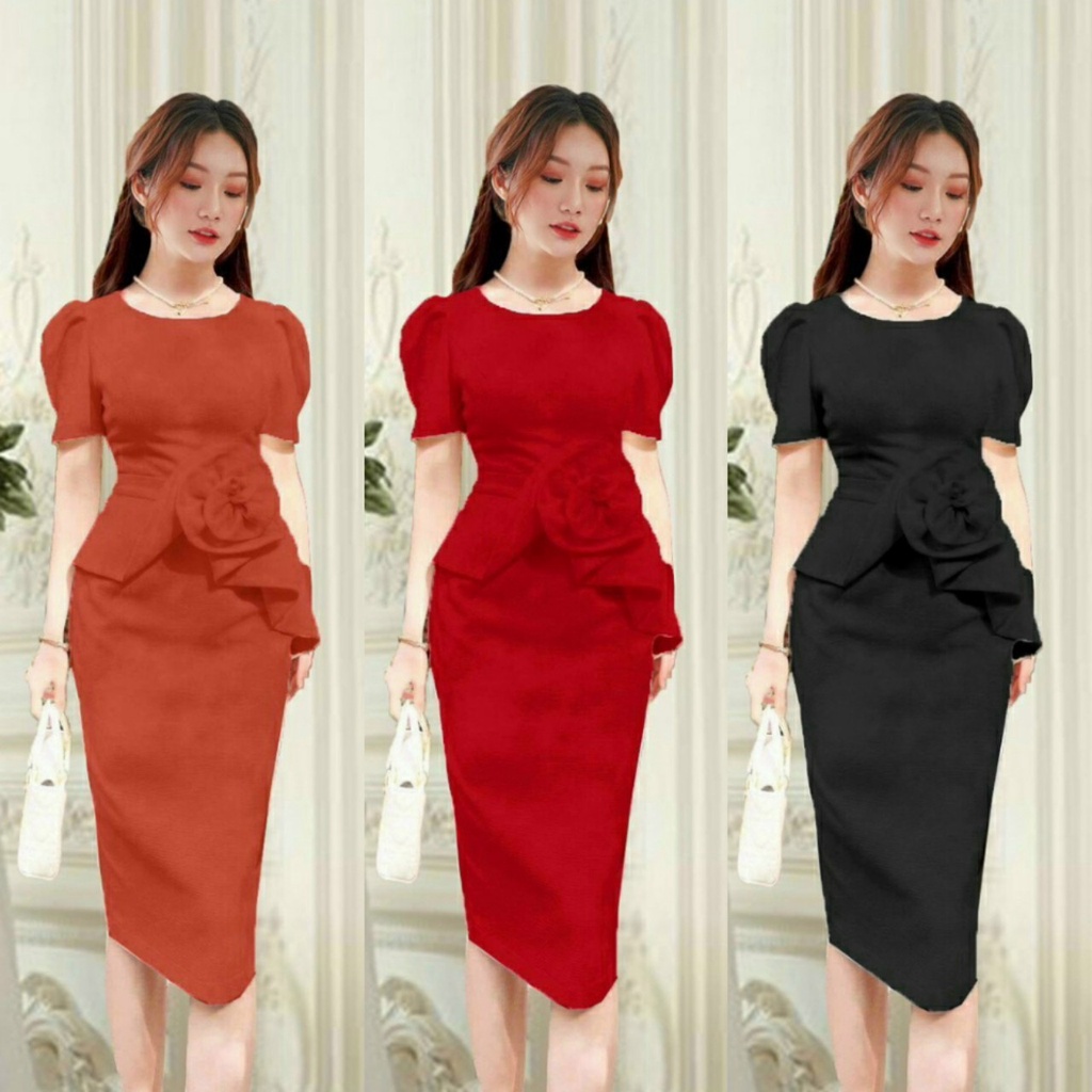 Đầm PEPLUM bông eo cao cấp - YB230220