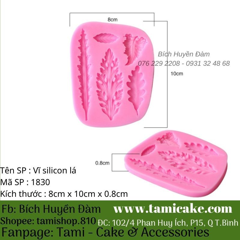 Khuôn silicon các loại lá đổ rau câu, socola, trang trí bánh trung thu hiện đại