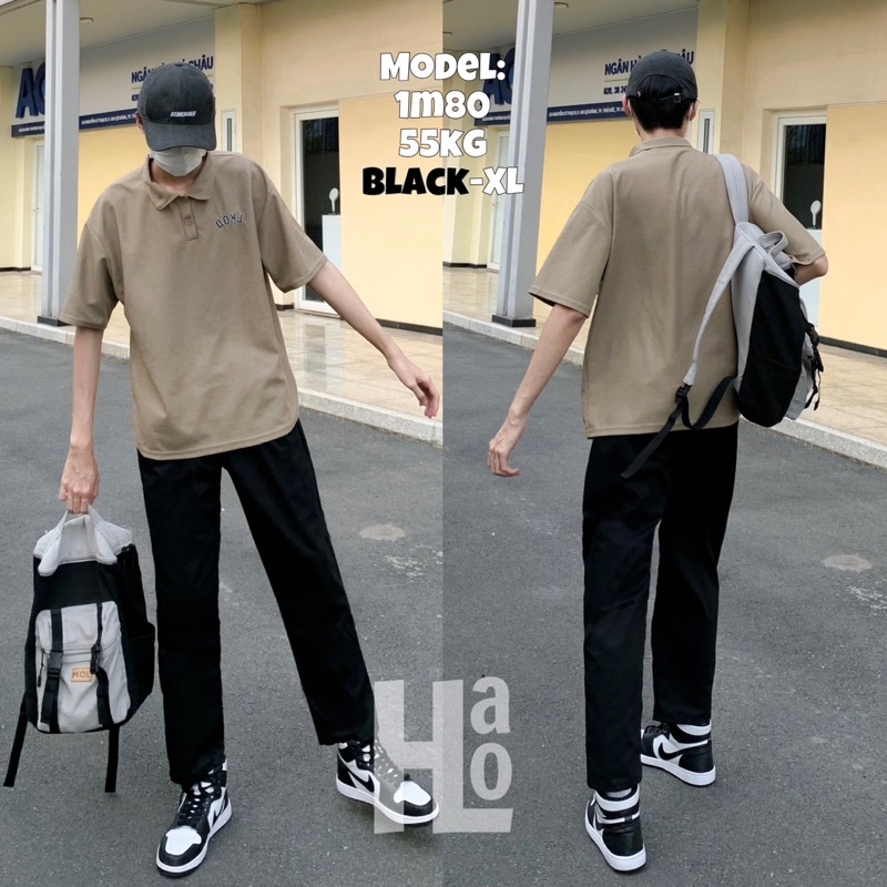 QUẦN KAKI BAGGY  UNISEX ỐNG SUÔNG LƯNG THUNG CO DÃN HALO -