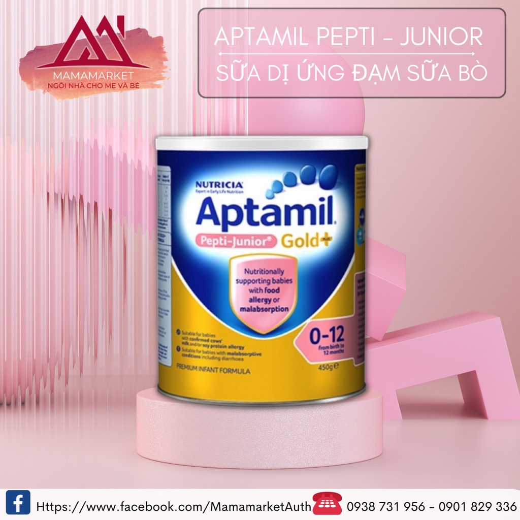 Sữa Aptamil Pepti Junior Gold Úc - Cho bé dị ứng đạm sữa bò 450gr [ Date 8.2023 ]