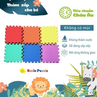 THẢM XỐP CAO CẤP CHO BÉ SMILE PUZZLE - ĐƠN MÀU - KHÔNG MÙI - TIÊU CHUẨN CHÂU ÂU (GHÉP 10 miếng)
