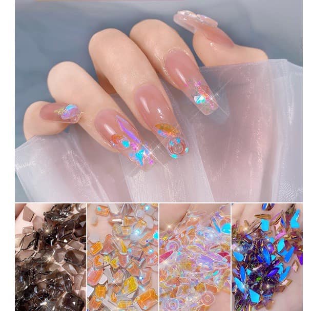 Set đá chân bằng màu pha lê siêu đẹp
