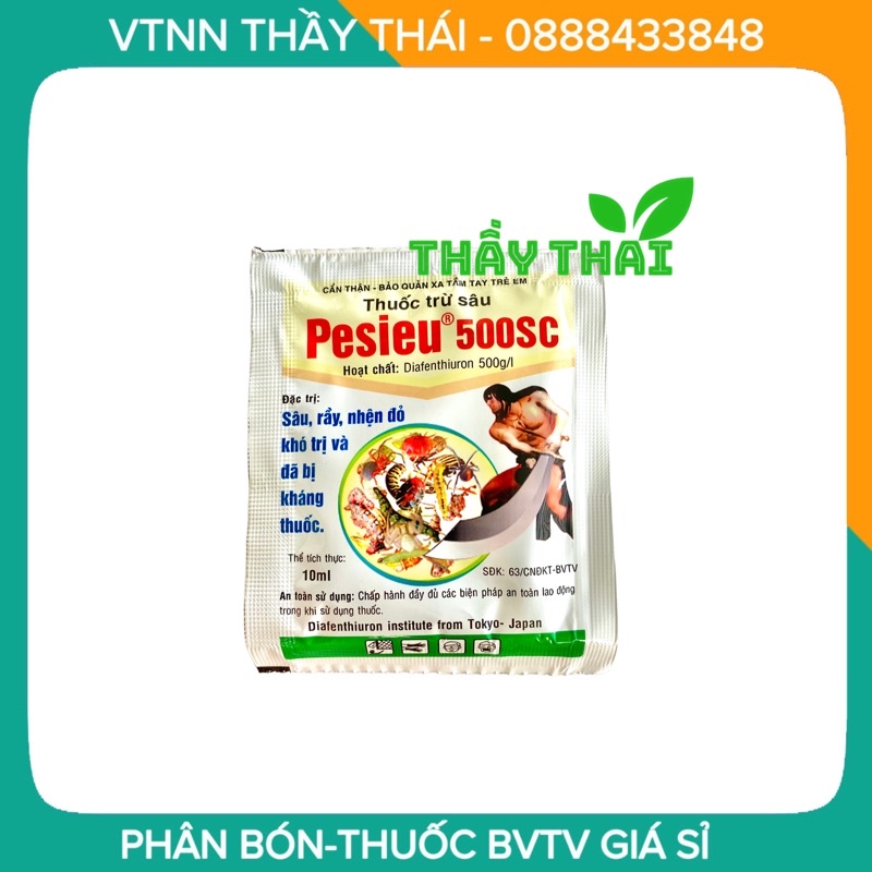 Pesieu_500SC_gói 10ml, xử lý s â u nhện trên cây trồng