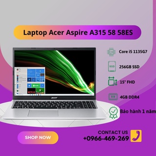 Laptop Acer Aspire A315 58 58ES NX.ADDSV.00H I5-1135G7 4Gb 256Gb SSD 15.6