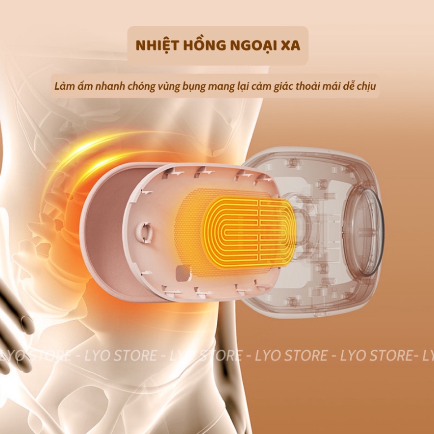 Máy Massage sưởi ấm Bụng Đai Đeo đỡ đau Bụng Kinh Nguyệt, sưởi ấm Tử Cung Cho con gái Đến Kì, món quà teen girls FERADO