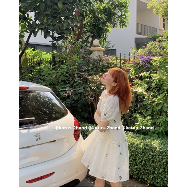 Váy Đầm Nữ Babydoll Hoa Nhí Dáng Xoè-Váy Babydoll Thô Quảng Châu Ngắn Tay