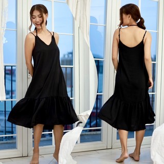 Đầm lụa đuôi cá cam InFAshion