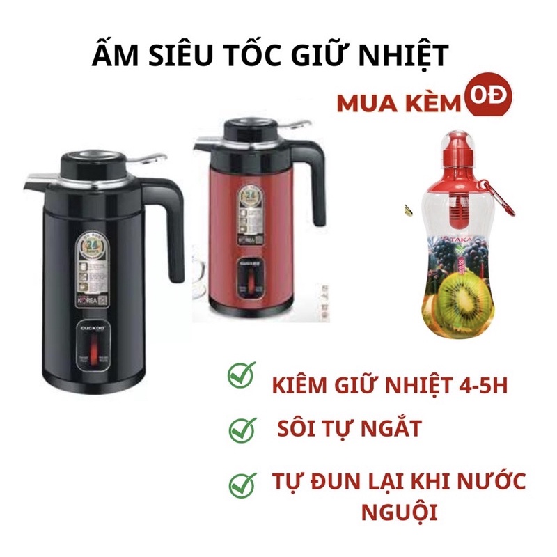 Bình Đun Giữ Nhiệt 2L - Đun nước sôi 5 phút, giữ nhiệt 24h là sự kết hợp giữa Bình Giữ Nhiệt và Nồi Đun Siêu Tốc.