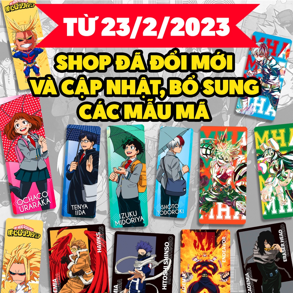 Bộ bookmark nhiều mẫu HỌC VIỆN SIÊU ANH HÙNG - MY HERO ACADEMIA - Boku no Hero Academia - bookmark kẹp sách anime manga