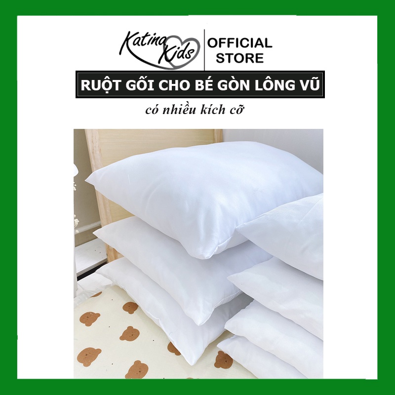Ruột gối đầu cho bé, gòn lông vũ nhân tạo rất êm, mềm mại, kháng khuẩn