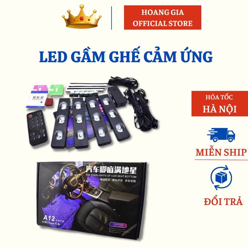 Led Gầm Ô Tô – Đèn Led Gầm Ghế Ô Tô – Cảm Biến Đổi Màu Theo Nhạc, Có Điều Khiển Tiện ích Cho Xe Hơi