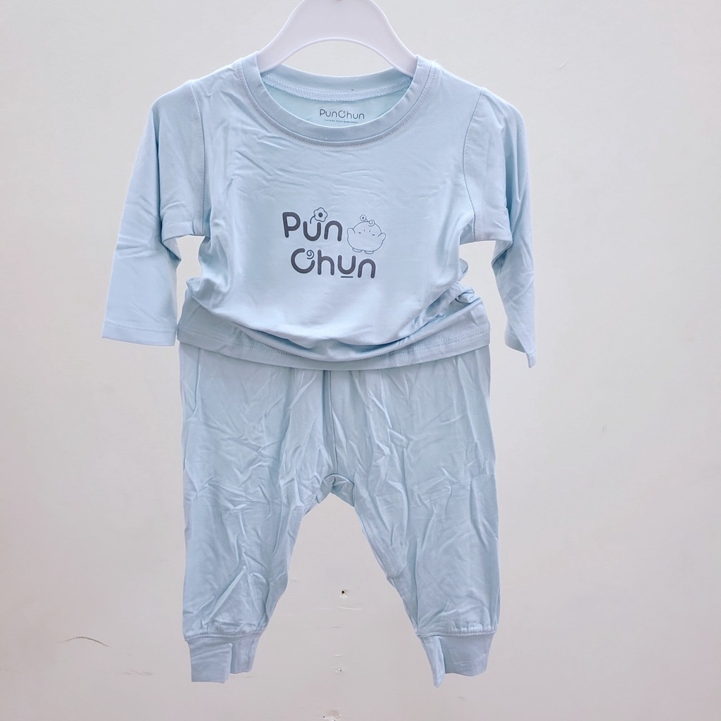 Bộ quần áo cổ chui vải cotton mỏng dài tay Punchun bé trai bé gái(sale)