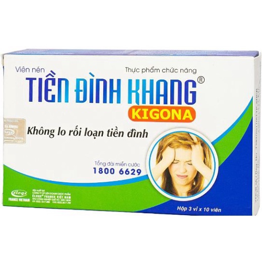 Viên uống Tiền Đình Khang Kigona Eloge - giảm rối loạn tiền đình, đau đầu, hoa mắt, chóng mặt (30 viên) - chính hãng