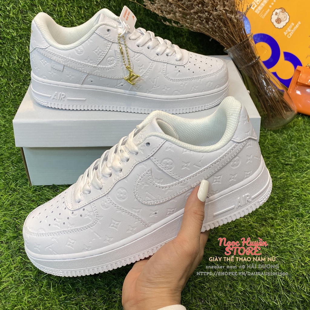shoes sneaker louis vuitton air, Giày af1 All White Louis vuitton full box, lv air size 36-43