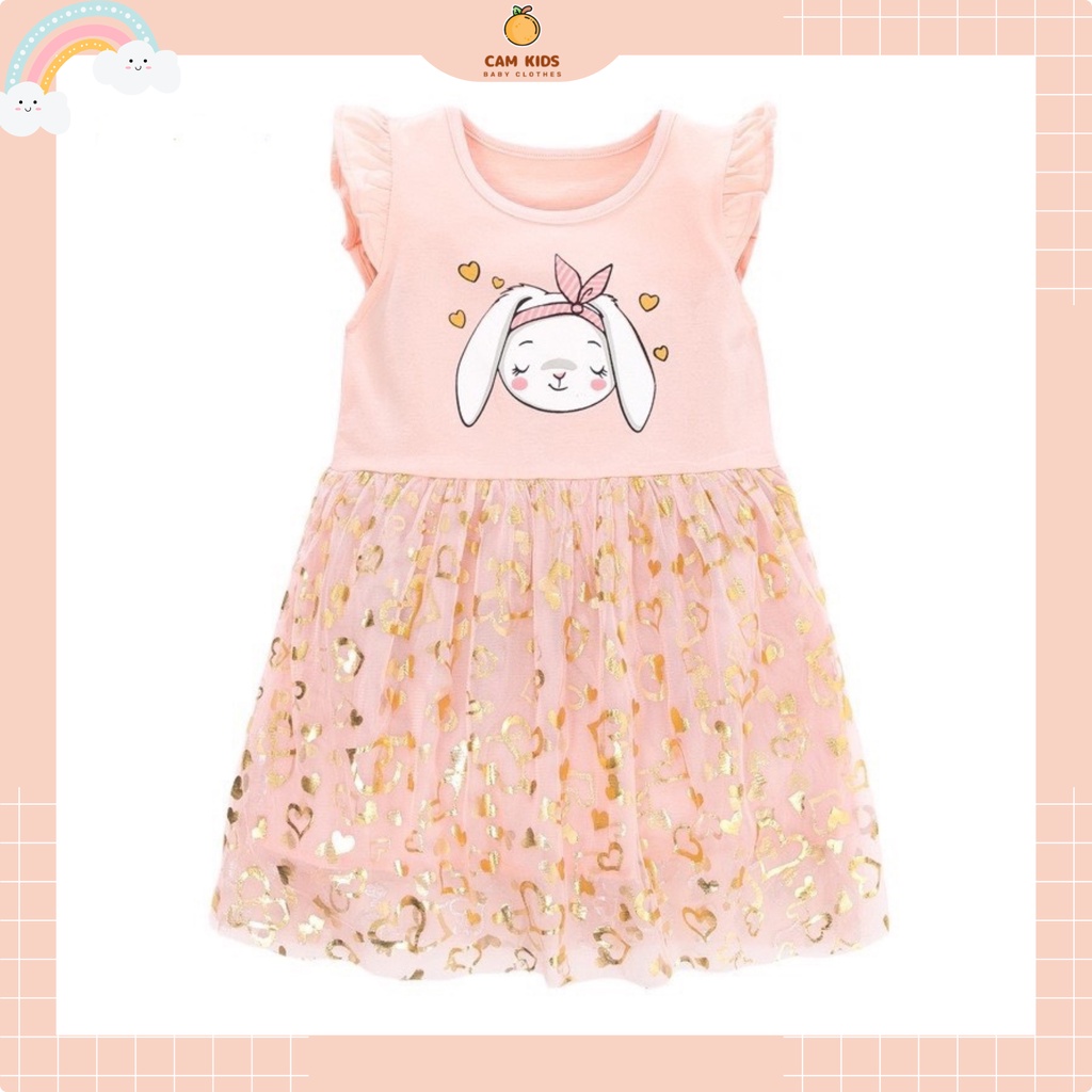 Váy cho bé gái mùa hè LITTLE MAVEN cánh tiên váy công chúa hình thỏ dễ thương từ 9 -27 kg