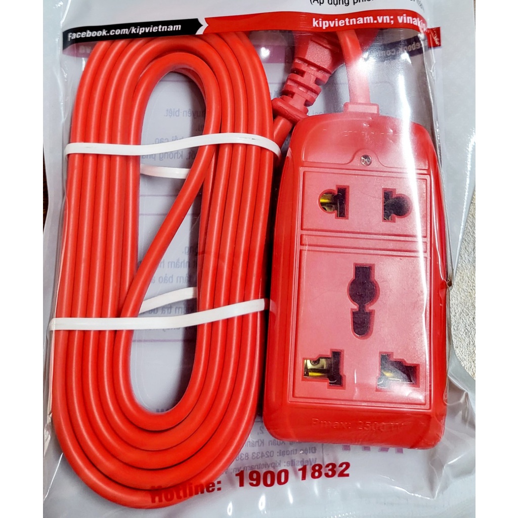 Ổ cắm VINAKIP 2 ngả liền dây S11-2 mét/3 mét