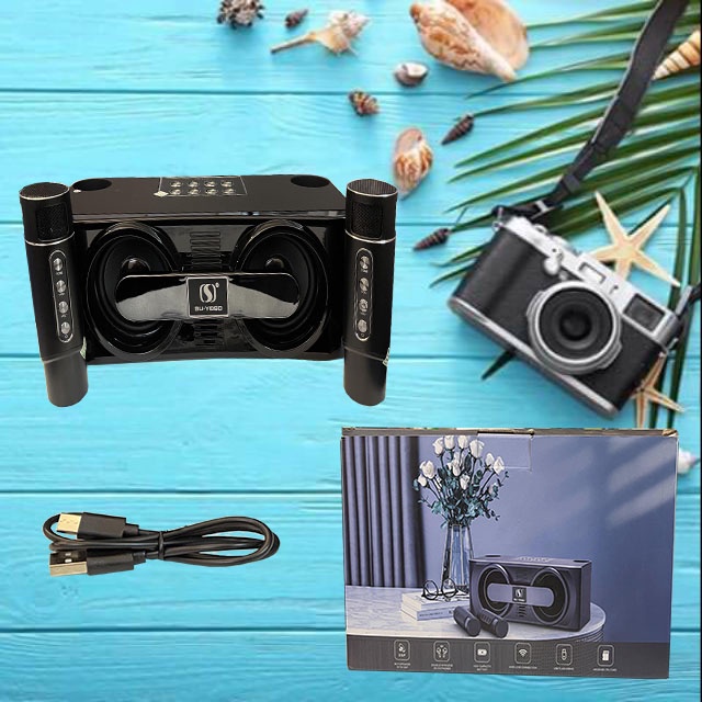 Loa Karaoke YS 206 Có 2 Micro Không Dây Hỗ Trợ USB, Thẻ Nhớ, Bluetooth Cho Âm Thanh To Rõ Rành Thuận Tiện Sử Dụng