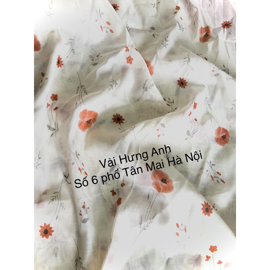 Vải Voan Tơ Hoa - May Váy Suông A, Váy Xòe - Khổ 1.5m - Không Co Giãn - Vải Hưng Anh