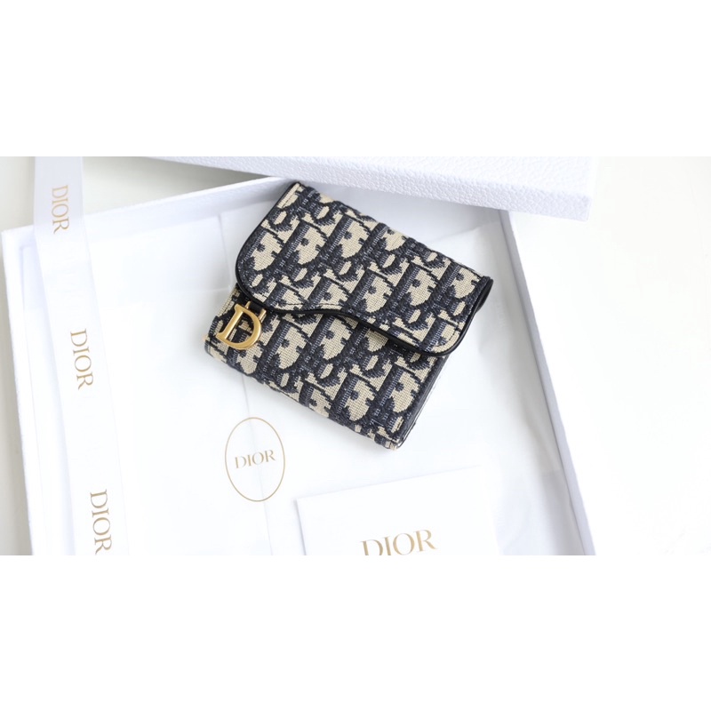 Ví Di.or Wallet thổ cẩm mini size 11cm chất liệu vải fullbox