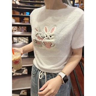 Áo lông thỏ ngắn tay [Hình thật chụp tại shop]